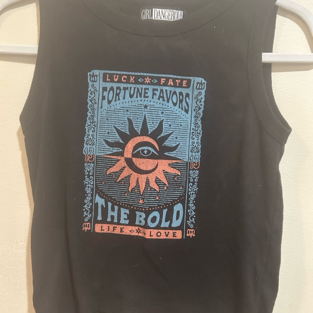 Girl Dangerous Black Graphic Tank Top
